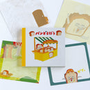 Overglad Green Flash 100 Sheets Today's Recommendation Bread Thief Square Clear Cover Memo Pad