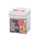 Food Storage Container (AS, ABS/Airtight/Easy Lock & Release With Lever/Not Microwave & Dishwasher Safe/For Dry Food/750mL/10x10x11.5cm/Kokubo/SMCol(s): Pink)