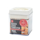 Food Storage Container (AS, ABS/Airtight/Easy Lock & Release With Lever/Not Microwave & Dishwasher Safe/For Dry Food/750mL/10x10x11.5cm/Kokubo/SMCol(s): Grey)