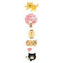 Ryuryu Cherry Blossom at Night & Cat Spring 3-Way: Separate, Stick & Stack Stickers HCSN03