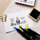 Hitoiki Tsukimasyo Otsukaresama Having a break at a bar Rubber Stamp SKR-GS