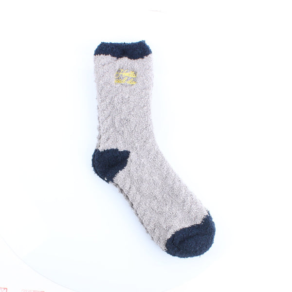 Cable Knit Embroidered Fluffy Bi-Color 22x20cm Socks
