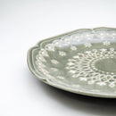 Plate (Porcelain/Lace/Scalloped Edge/24x23.5x3cm/SMCol(s): Moss Green)