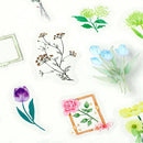 Blooming Flower in a Bottle Sticker Flakes (Dark Green)