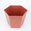 Brown Hexagonal Flower Pot