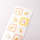 Stickers (Washi Paper/Square/Parakeets/Sheet Size: H16.5xW5cm/SMCol(s): White,Yellow,Pink,Orange)