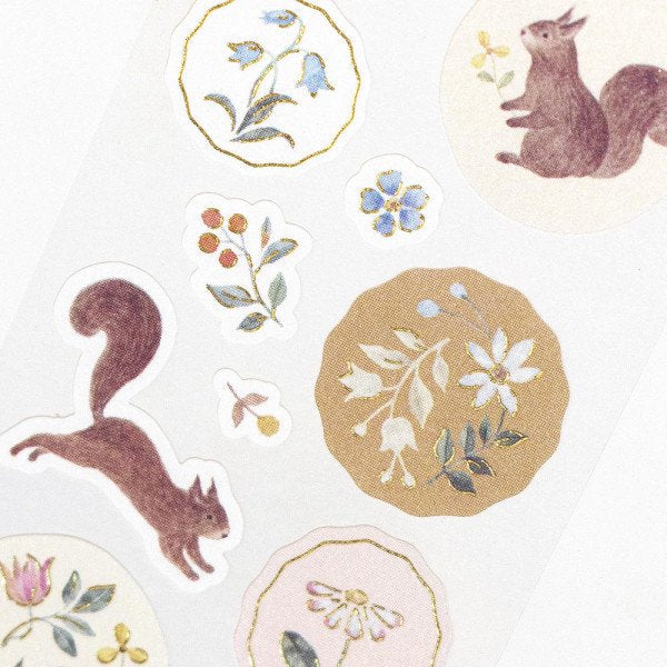 Stickers (Washi Paper/Squirrel/Sheet Size: H18.5xW5cm/SMCol(s): Brown)