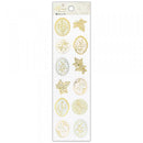 Stickers (Embossed/Flowers/Sheet Size: H18.5xW5cm/SMCol(s): Gold)