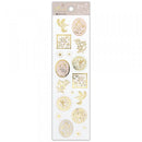 Stickers (Embossed/Flowers/Sheet Size: H18.5xW5cm/SMCol(s): Pink,Gold)