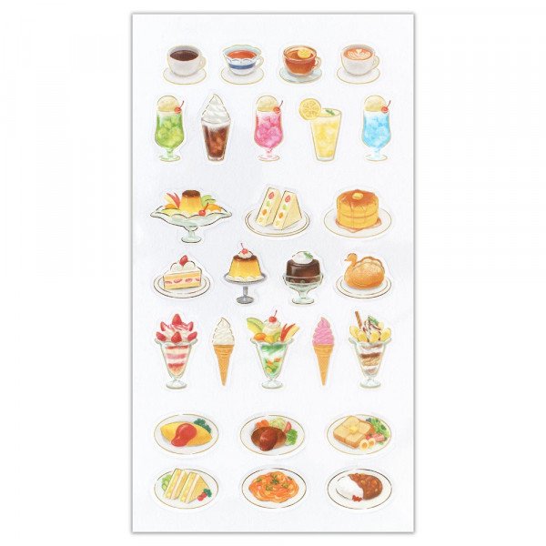 Stickers (Clear/Big/Foil Stamping/Café Menu/Sheet: 16.5x9cm/SMCol(s): Multicolour)