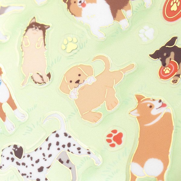 Stickers (Clear/Big/Foil Stamping/Dogs Running/Sheet: 16.5x9cm/SMCol(s): Multicolour)