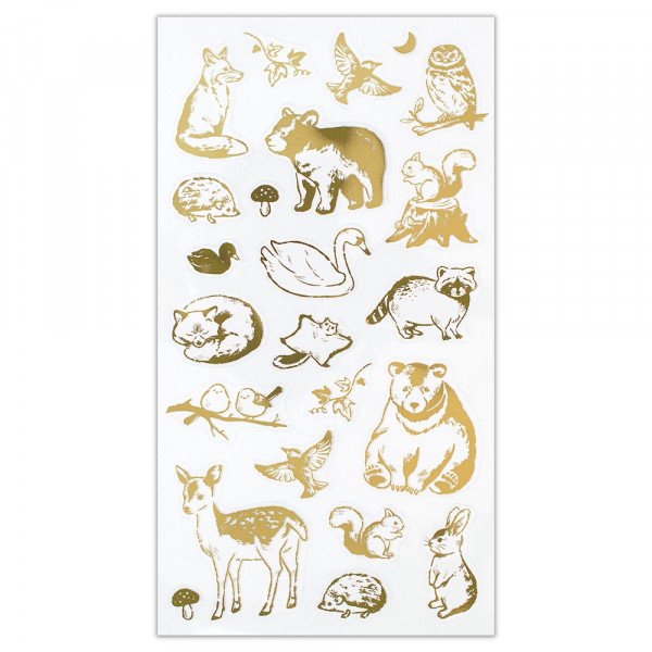 Stickers (Clear/Big/Foil Stamping/Animal Encyclopedia/Sheet: 16.5x9cm/SMCol(s): Brown,Beige)