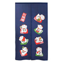 Japanese Style Seven Lucky Cats Noren Curtain