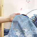 Japanese Style Katsushika Hokusai, White Waves Cherry Blossom Noren Curtain