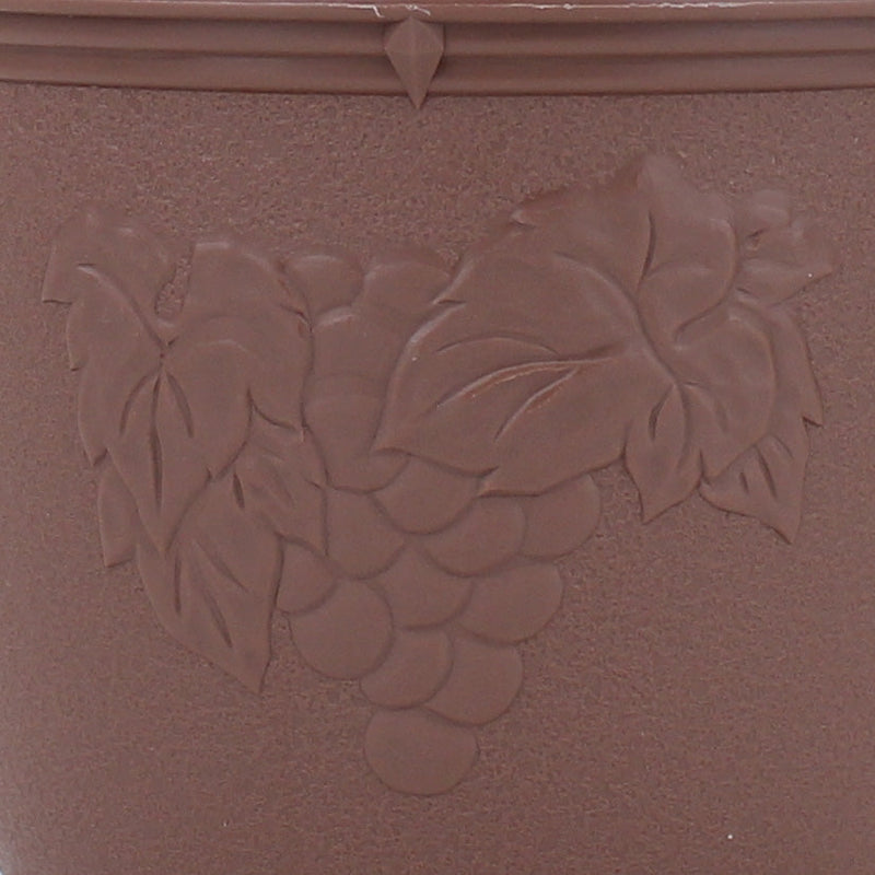 Brown Flower Pot with Patterned Surface