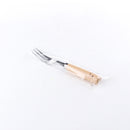 Stainless Steel Dessert Fork with Wooden Handle (Smile/13.6cm)