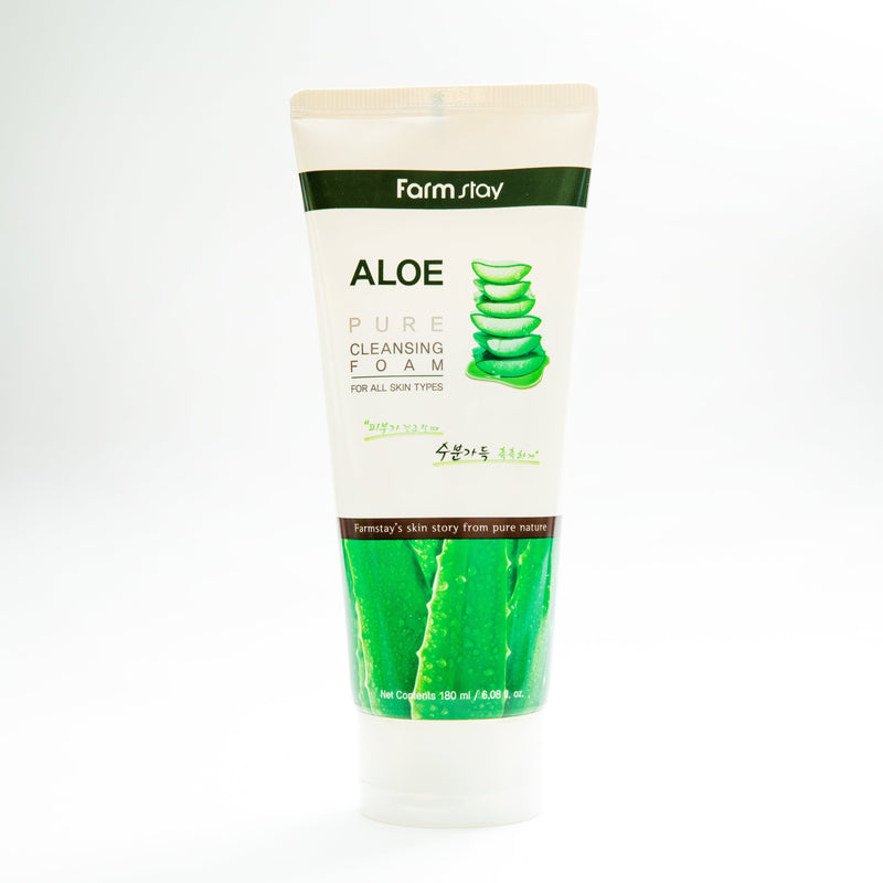 Facial Foam Cleanser (Farm stay Pure Cleansing Foam Aloe 180ml)