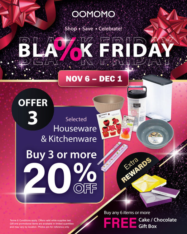 Black Friday Deals! Buy 3 or more and get 20% off kitchenware.