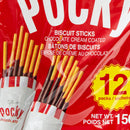 Glico Pocky Chocolate Cream Coated Biscuit Sticks 12 Packs 156g