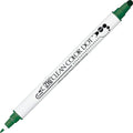 Kuratake ZIG Clean Colour Dot Double-Ended: 0.5mm, Round Tip Metallic Green Marker Pen - White,Green