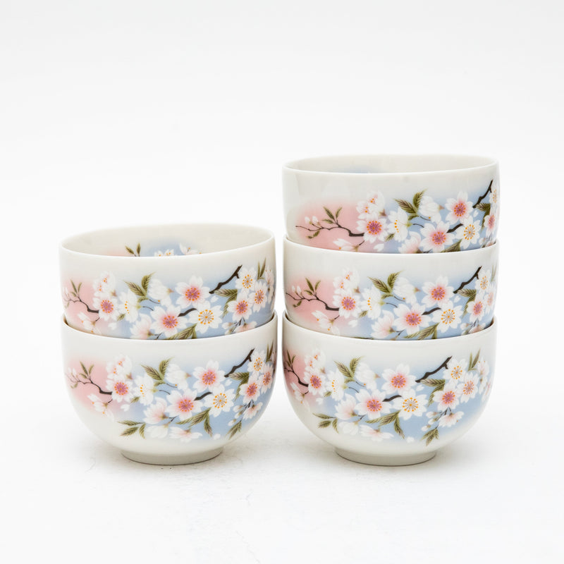 6pcs Cherry Blossoms For Gift Porcelain Japanese Teapot & Teacups