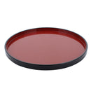 Black & Red Round Vermilion Bottom Tray 24cm Individual Package