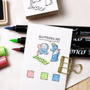 Sanby Picking up supportive phrases "Gattsudaze!" Rubber Stamp - White