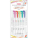 Zebra Mildliner Water Based 0.5-0.7mm Citrus Green, Fuchsia, Lavender, Marigold, Summer Green Brush Pen Set