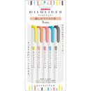 Zebra Double-Ended: Wide, Thin Water-Based Wide: 4Mm, Thin: 1.0-1.4Mm Mild: Lemon Yellow, Apricot, Coral Pink, Cyan, Dark Grey Mildliner Highlighter Pens 