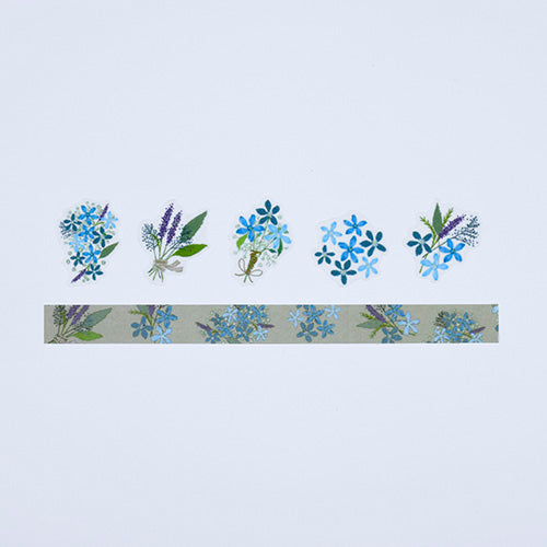 Bande 2pcs Blue Star Flower Washi Masking Tape & Stickers BDA659