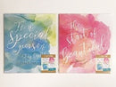 Paper Folded Watercolours 43.3X24.5Cm Blue  Signature Board 