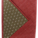 Furoshiki Shantung Double Sided Japanese Wrapping Cloth (Same Komon-Shark Skin & Hemp Leaf, Rusted Vermillion & Blackish Green 100x100cm)