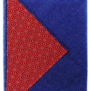 Furoshiki Shantung Double Sided Japanese Wrapping Cloth (Same Komon-Shark Skin & Hemp Leaf, Navy & Dark Red , 100x100cm)