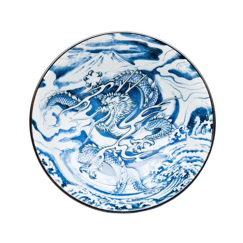 Ramen Bowl (Ceramic/Not Dishwasher Safe/Dragon/1200ml/8cm/dia.20.5cm/SMCol(s): Blue)