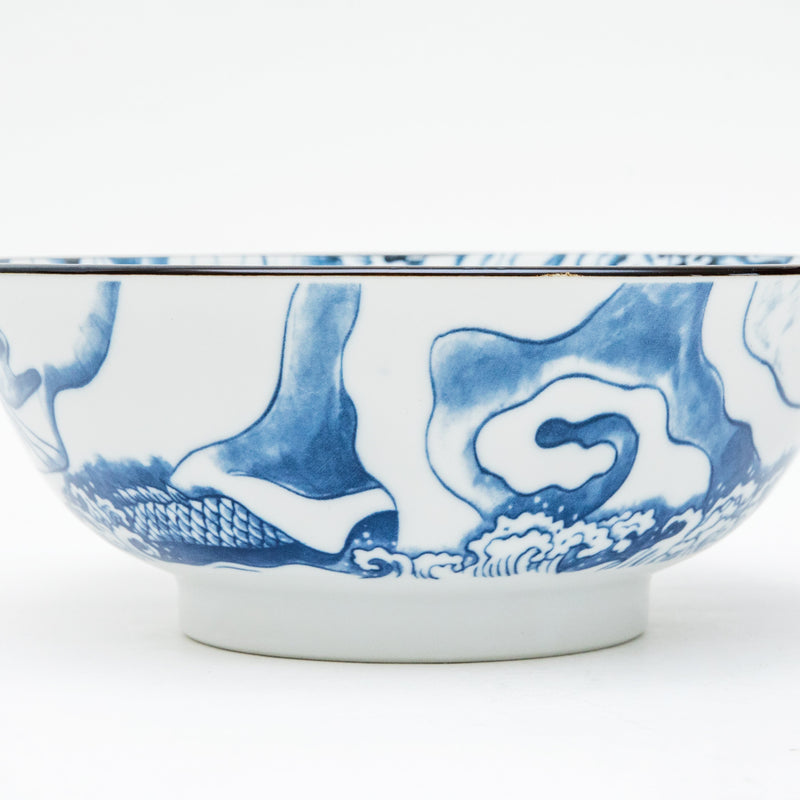 Ramen Bowl (Ceramic/Not Dishwasher Safe/Dragon/1200ml/8cm/dia.20.5cm/SMCol(s): Blue)