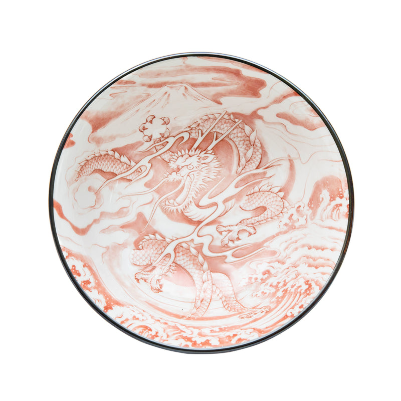 Ramen Bowl (Ceramic/Not Dishwasher Safe/Dragon/1200ml/8cm/dia.20.5cm/SMCol(s): Red)