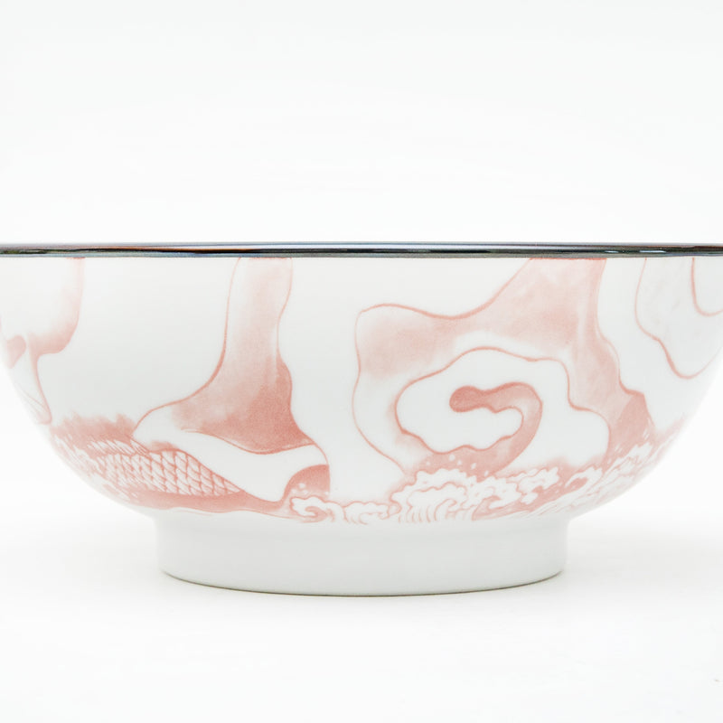 Ramen Bowl (Ceramic/Not Dishwasher Safe/Dragon/1200ml/8cm/dia.20.5cm/SMCol(s): Red)