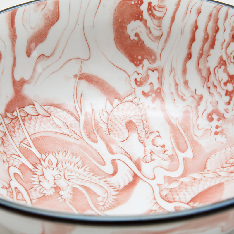 Ramen Bowl (Ceramic/Not Dishwasher Safe/Dragon/1200ml/8cm/dia.20.5cm/SMCol(s): Red)