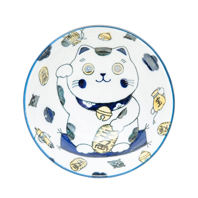 Bowl (Ceramic/Lucky Cat/6.8cm/dia.13.2cm/SMCol(s): Navy)