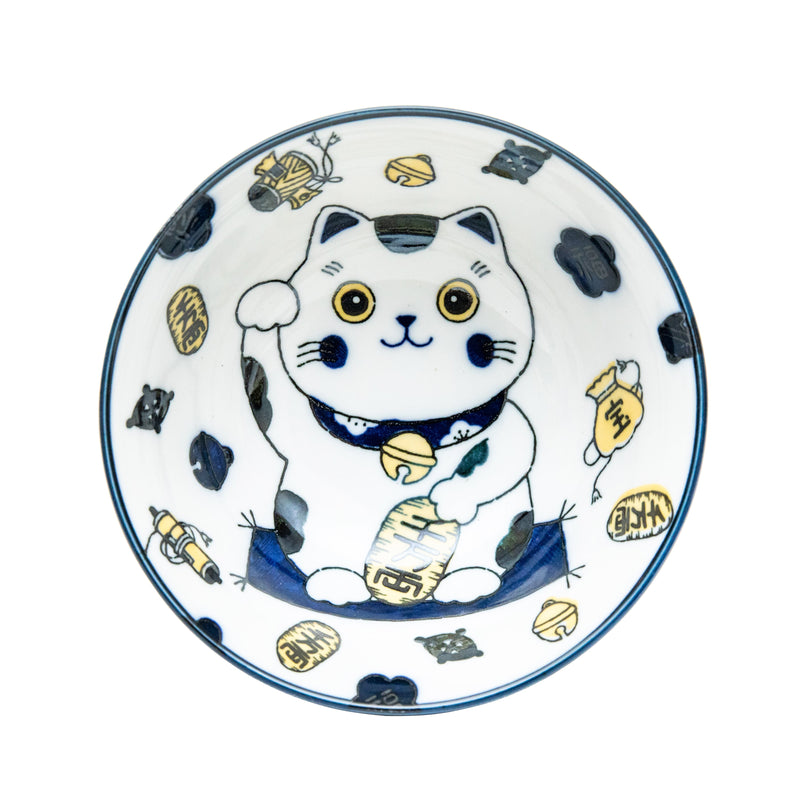 Bowl (Porcelain/Microwave & Dishwasher Safe/Beckoning Cat/S/7cm/dia.15cm/SMCol(s): Navy)