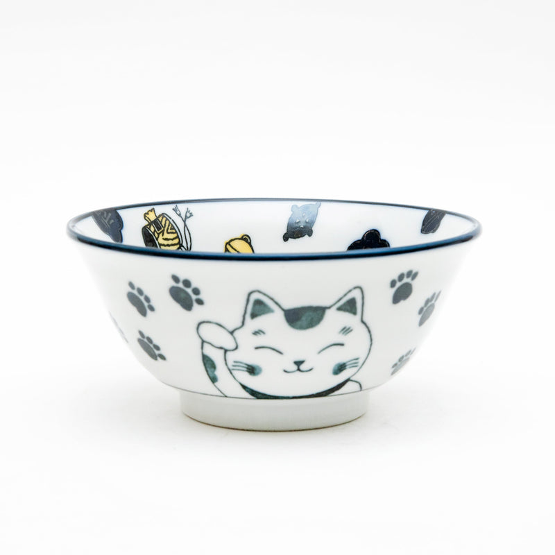 Bowl (Porcelain/Microwave & Dishwasher Safe/Beckoning Cat/S/7cm/dia.15cm/SMCol(s): Navy)
