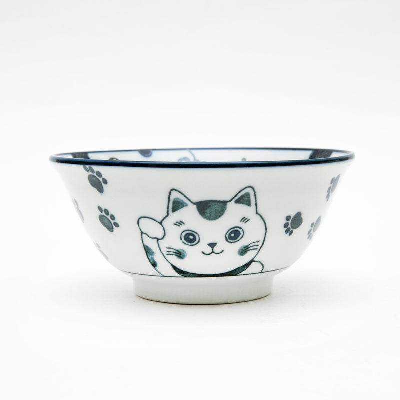 Bowl (Porcelain/Microwave & Dishwasher Safe/Beckoning Cat/S/7cm/dia.15cm/SMCol(s): Navy)