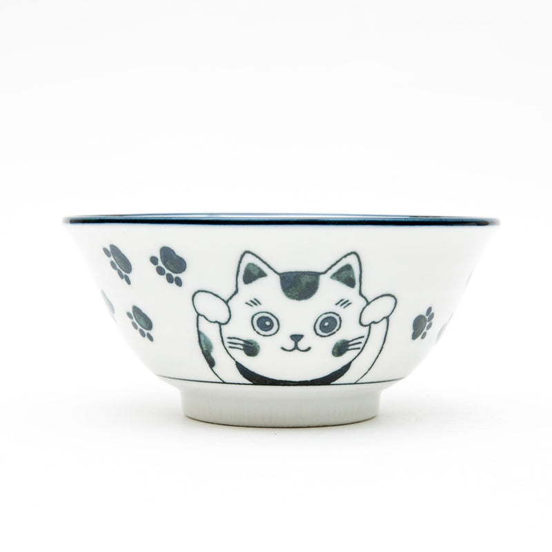 Bowl (Porcelain/Microwave & Dishwasher Safe/Beckoning Cat/S/7cm/dia.15cm/SMCol(s): Navy)