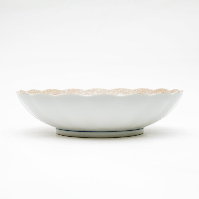 Deep Plate (Pottery/Microwave & Dishwasher Safe/Momoyama Peony/5.2cm/dia.20.7cm/SMCol(s): Red)