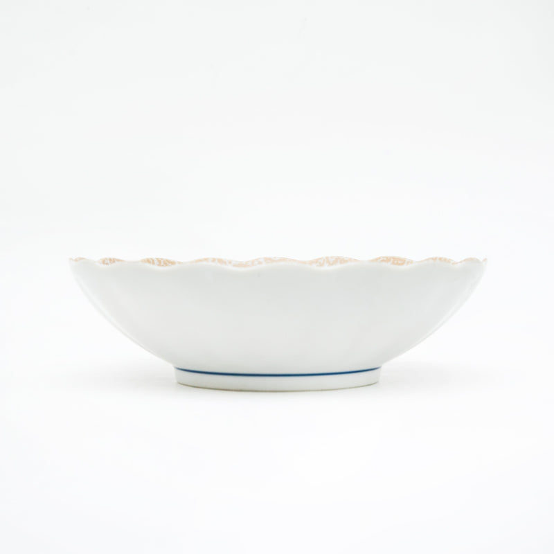 Shallow Bowl (Pottery/Microwave & Dishwasher Safe/Momoyama Peony/4.8cm/dia.16.8cm/SMCol(s): Red)