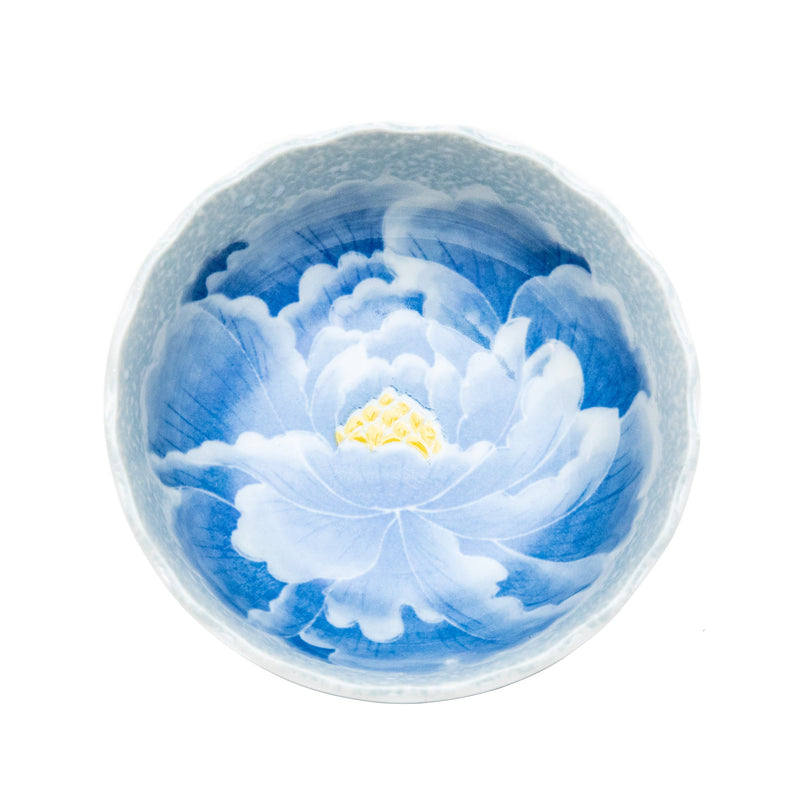 Bowl (Pottery/Microwave & Dishwasher Safe/Momoyama Peony/4.2cm/dia.10.5cm/SMCol(s): Blue)