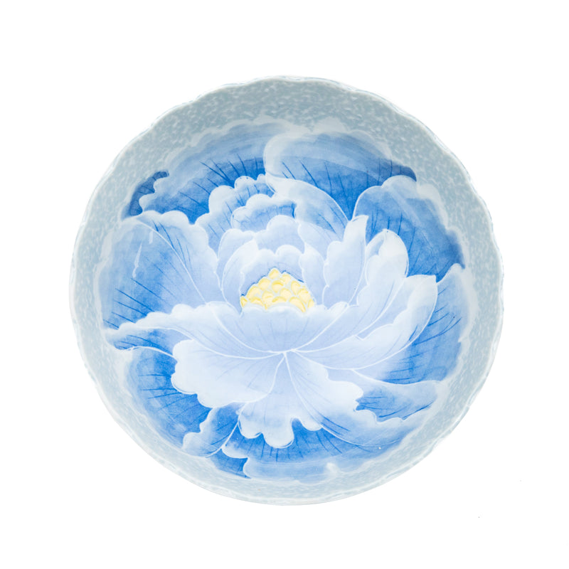 Bowl (Pottery/Microwave & Dishwasher Safe/Momoyama Peony/7.4cm/dia.20.6cm/SMCol(s): Blue)