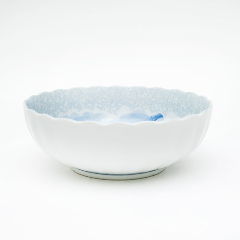 Bowl (Pottery/Microwave & Dishwasher Safe/Momoyama Peony/7.4cm/dia.20.6cm/SMCol(s): Blue)