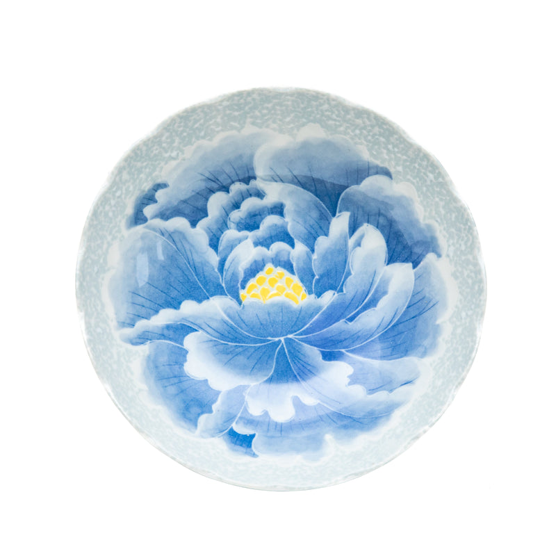 Shallow Bowl (Pottery/Microwave & Dishwasher Safe/Momoyama Peony/4.8cm/dia.16.8cm/SMCol(s): Blue)