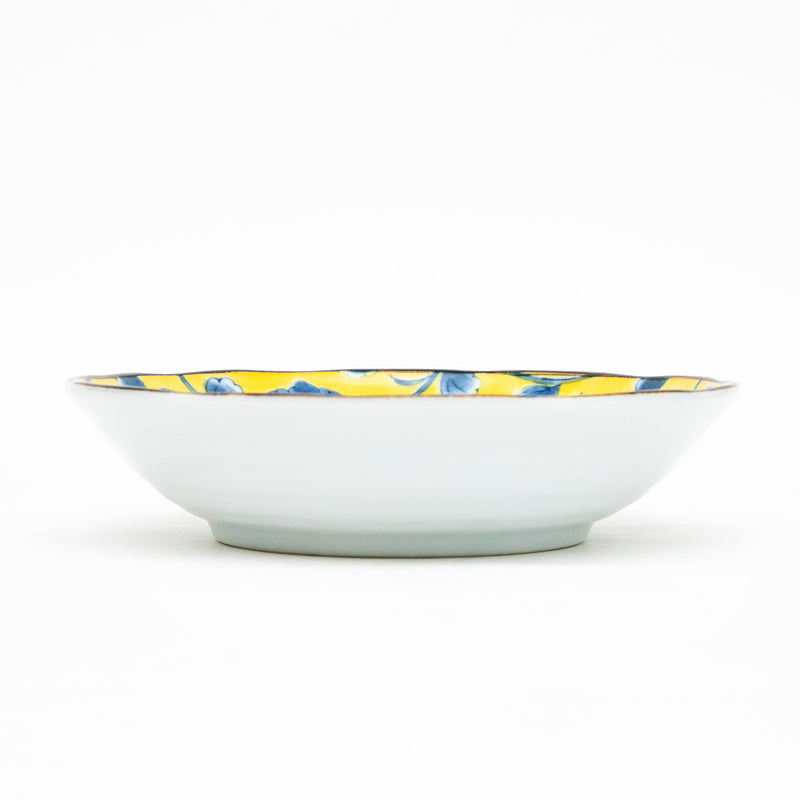 Shallow Bowl (Ceramic/Kousai Camellia/4cm/dia.16.5cm/SMCol(s): Yellow,Blue)